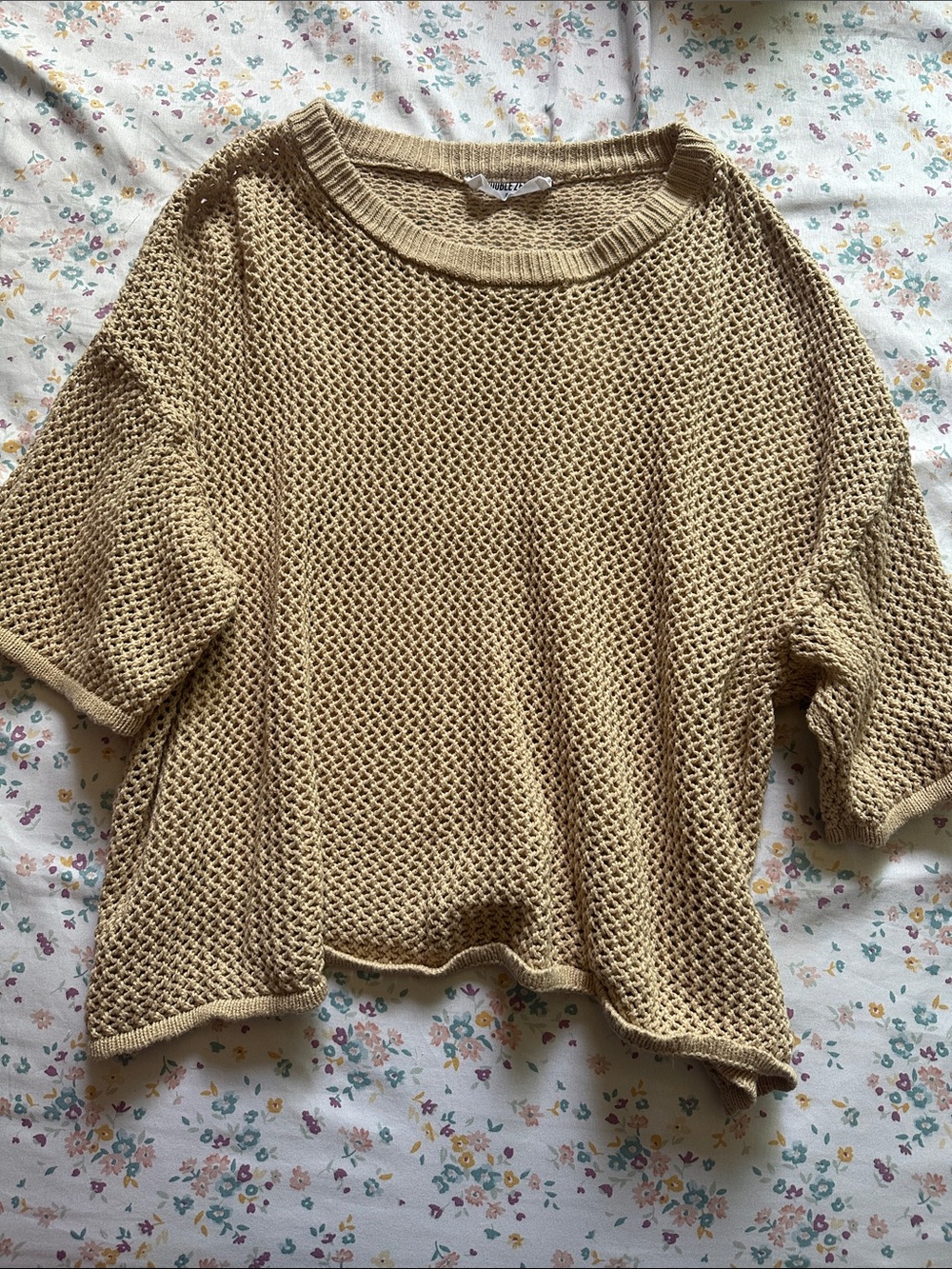 Loose Knit Short Sleeve Sweater